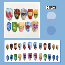 Cute Cartoon Press-on Nails Almond Shape DIY