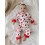 (3-6 Months, Red) Σετ Φθινοπωρινής Πιτζάμας Μανσέτες, Καρδιά/Κεράσι 6