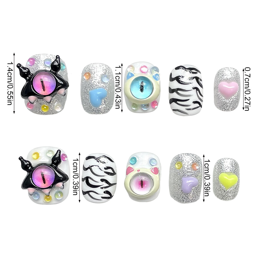 Reach-Tools (Xs) 10Pcs Monster Eye Press On Nails For Party Wear