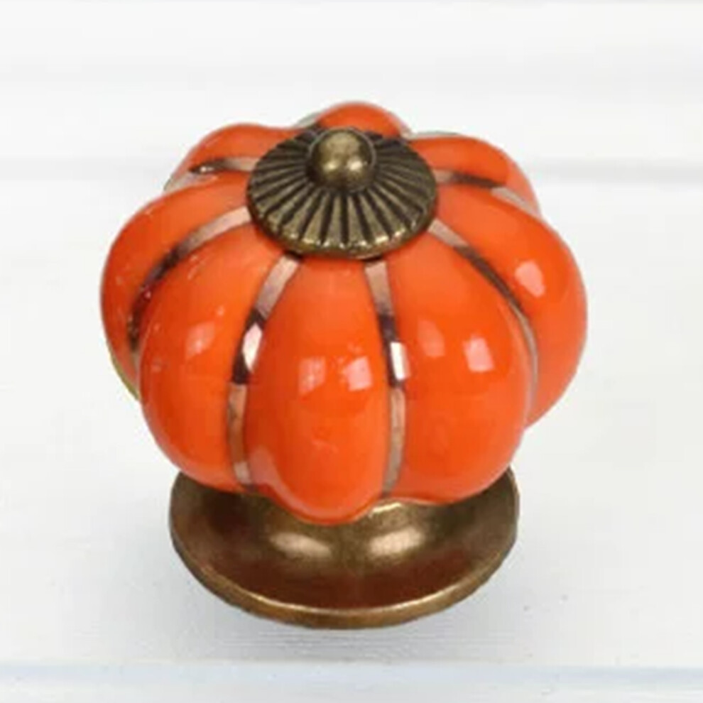 (Orange, 2Pcs) Pumpkin Cabinet Knobs For Drawers & Closets 6424024503059