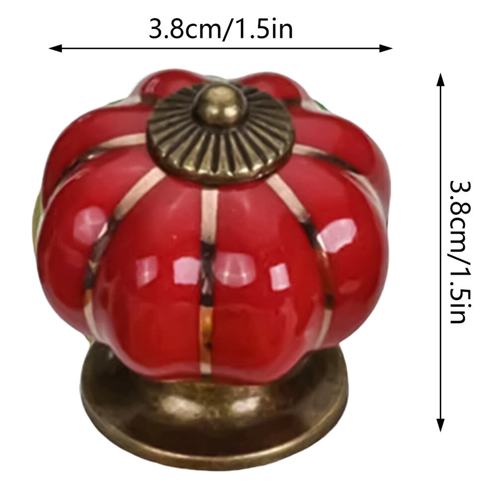 (Red, 2Pcs) Pumpkin Cabinet Knobs For Drawers & Closets 6424024503042