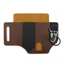 (Brown leather) Leather EDC Pocket Organizer for Men - Multitool Sheath