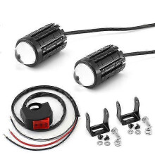 (As show, 1pcs Strobe) 2PCS Universal LED Headlight Driving Lamps for Motorcycles, Strobe Fog Spot Lights with Switch - Includes 2 LED Lights