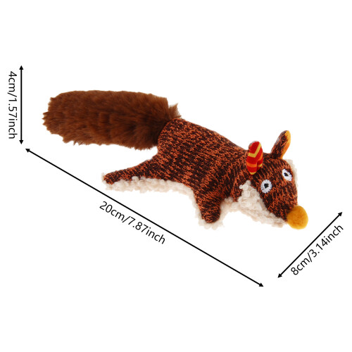 (Fox) Squeaky Plush Chew Toy for Dogs, Teeth Cleaning Tool 1