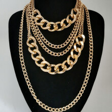 (Gold) Vintage Hip-hop Chain Necklace for Party & Wedding