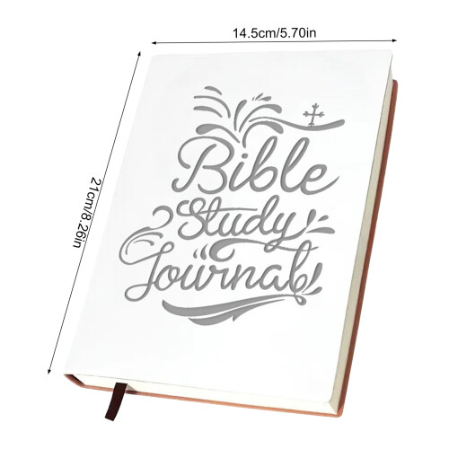 (Style 4 200pg White) A5 Leather Journal, 200 Pages, Premium Cover