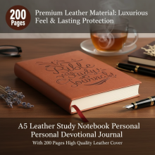 (Style 2 200pg Brown) A5 Leather Journal, 200 Pages, Premium Cover