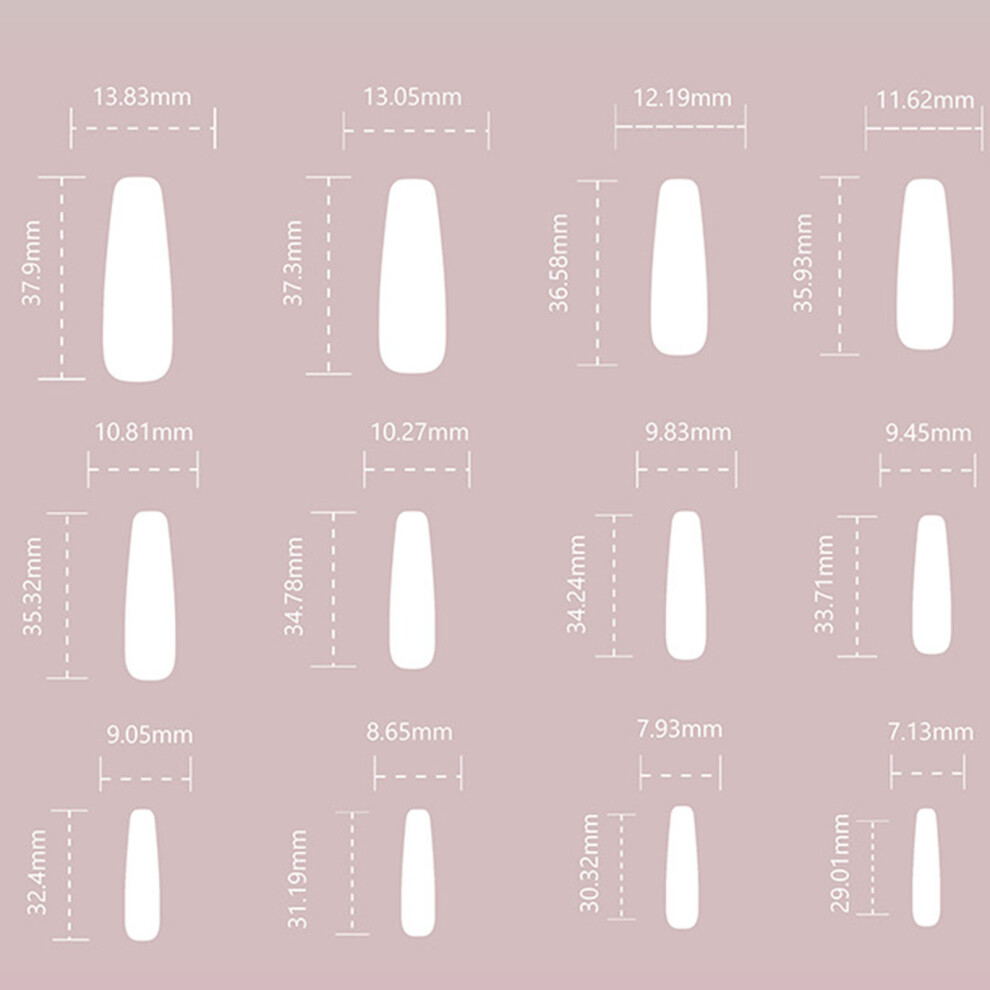 Phui-Pet-Supplies Elegant White Edge Coffin False Nails For Women
