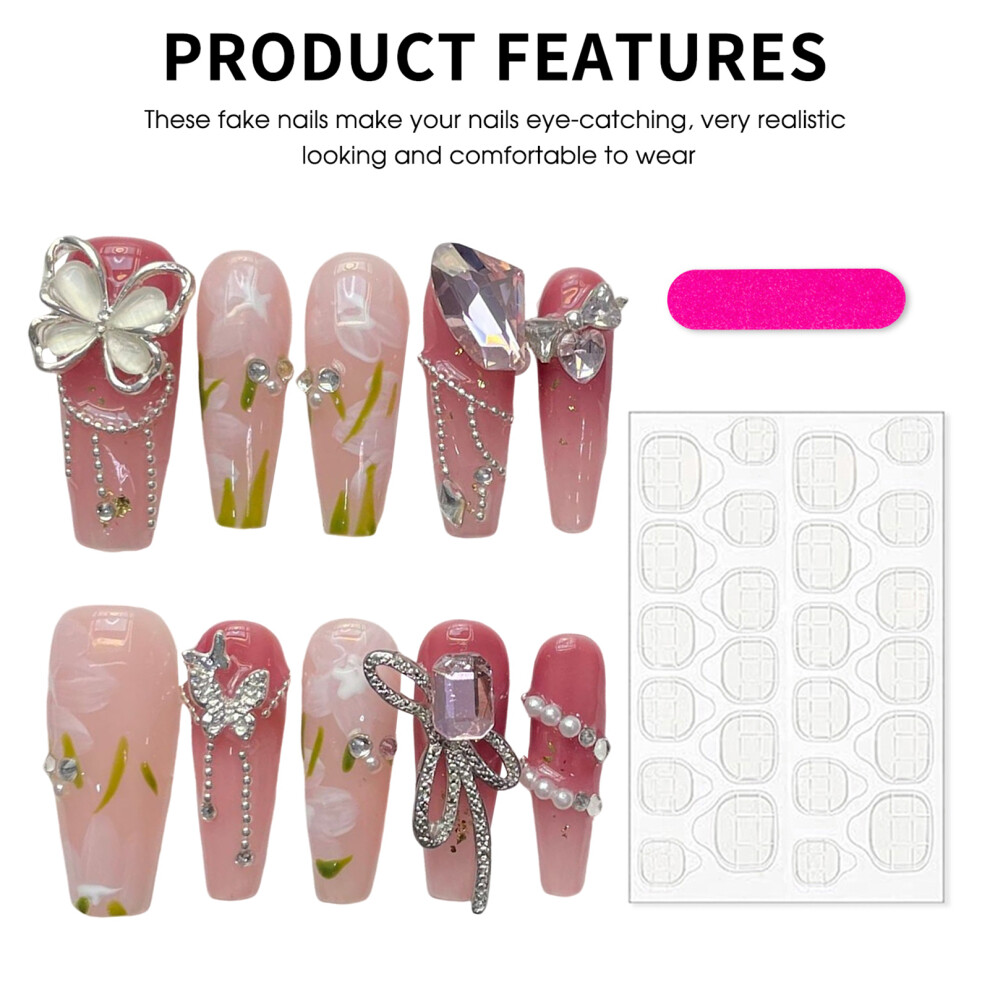 Dachuang Beauty (Xs) Rhinestone Press-On Nails, Long Lasting & Flexible