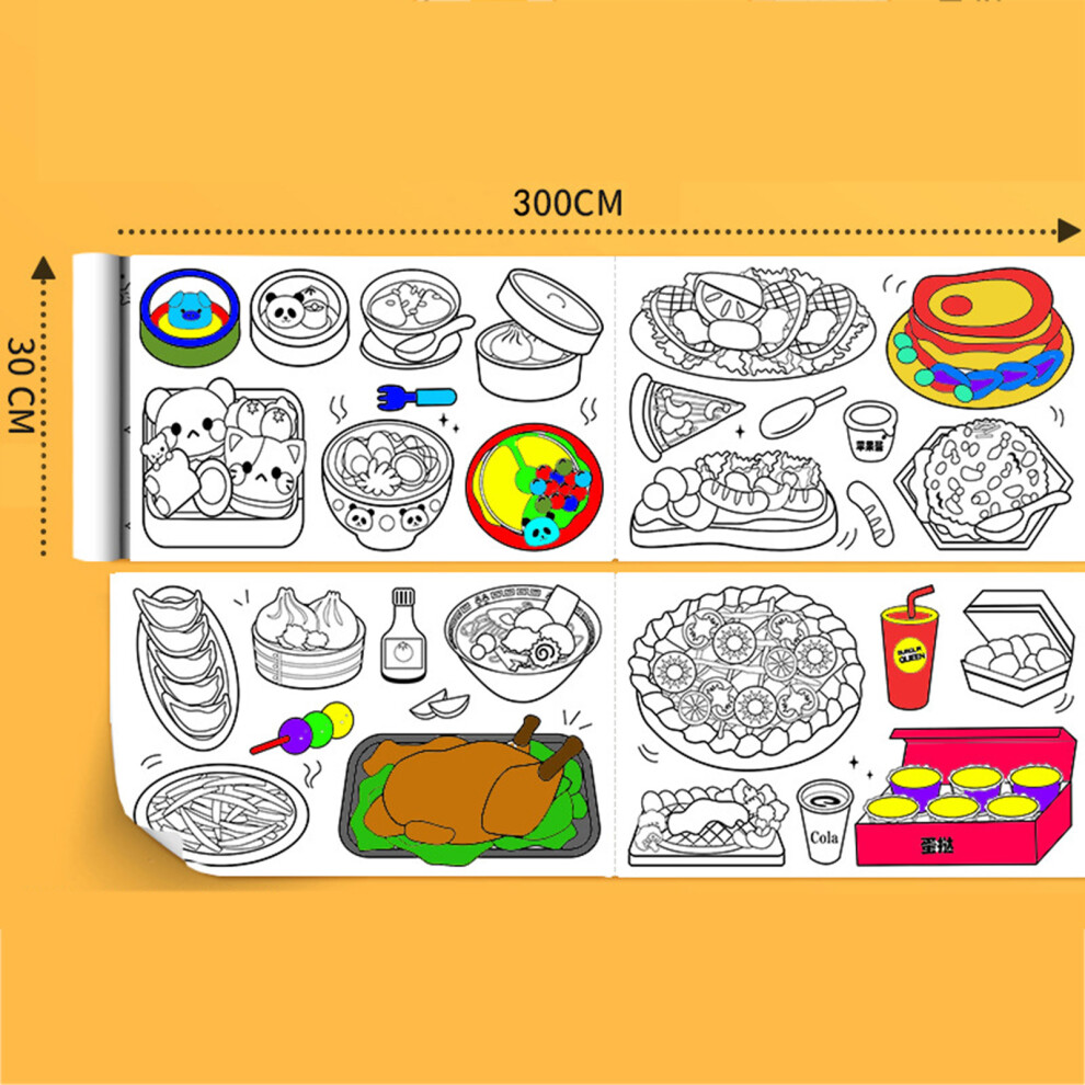 (Food Party (3 meters)) Kids Graffiti Canvas Painting - 50 Char-image-OPC-PSTBFVG-NEW
