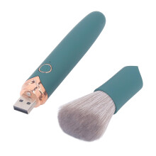 Electric Makeup Brush 10 Levels Vibration, 180mAh Battery, Ergonomic Green