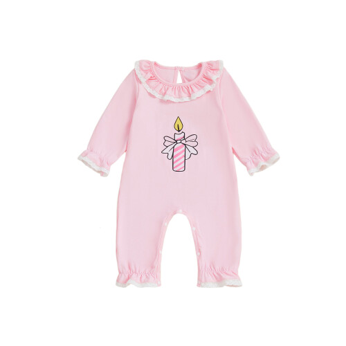 (6-12 Months, Pink) Μοντέρνο φορμάκι με γενέθλια κοριτσιού