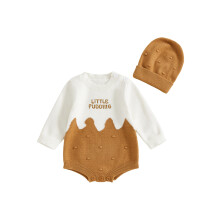 (6-12 Months, Khaki) Φθινοπωρινό πουλόβερ μωρού και καπέλο
