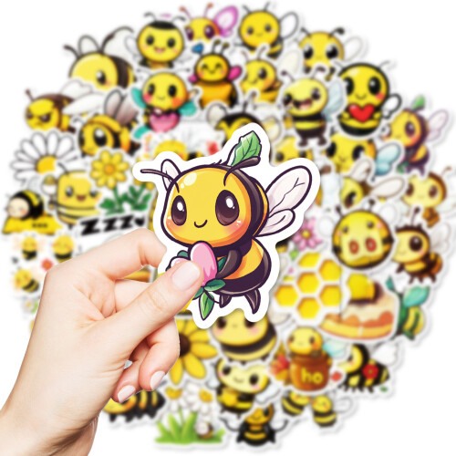 50Pcs Waterproof Bee Stickers for DIY Crafts 1
