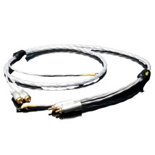 Preffair Hifi Rca Cable OCC Copper Phono Cable Silver Plated 2rca to 2rca Ground Wire Gold Plated Plug 1m
