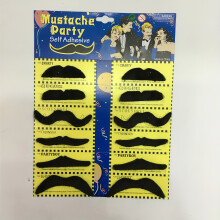 (12pcs) Accessorio per le vacanze Baffi finti autoadesivi Costume per adulti Performance per feste Pizzetto nero realistico e divertente