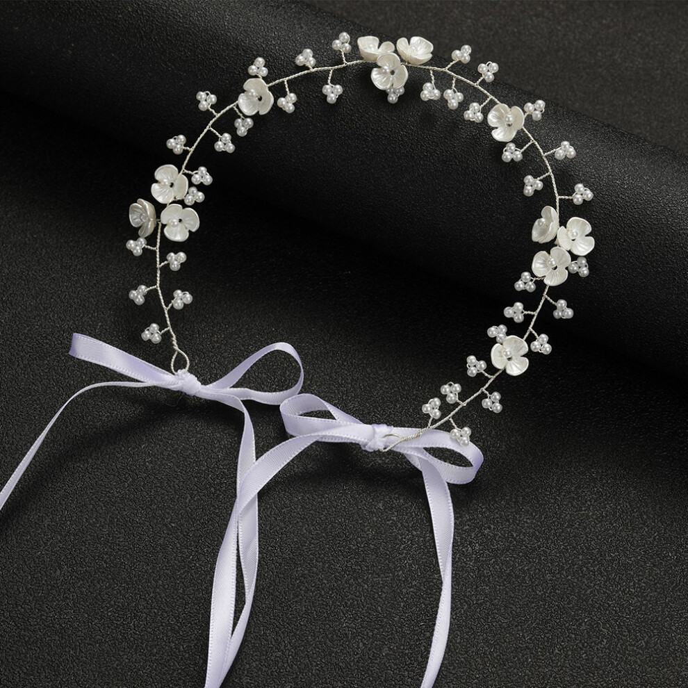 Hue-Grain (Silver) Hypoallergenic Lace-Up Hair Hoop For Weddings