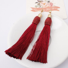 (Wine Red) Boho Tassel Earrings for Women - Gifts