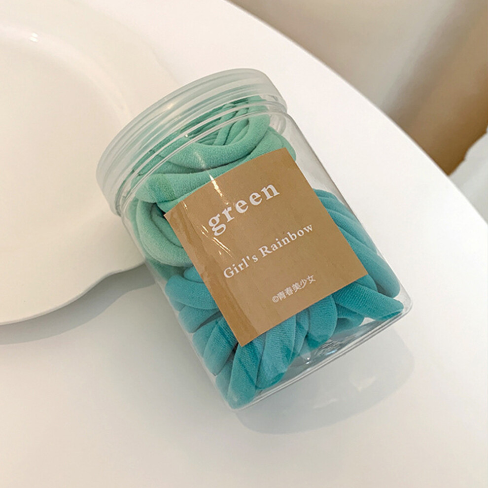 (Green) 50pcs Women\'s Cotton Hair Ties - 6 Colors-image-OPC-PSFQQF7-NEW