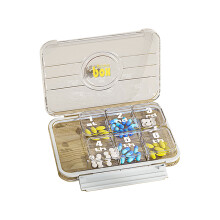 (Transparent, 7 Grids) 7-Day Pill Organizer, 7/21/28 Grids, Compact & Portable