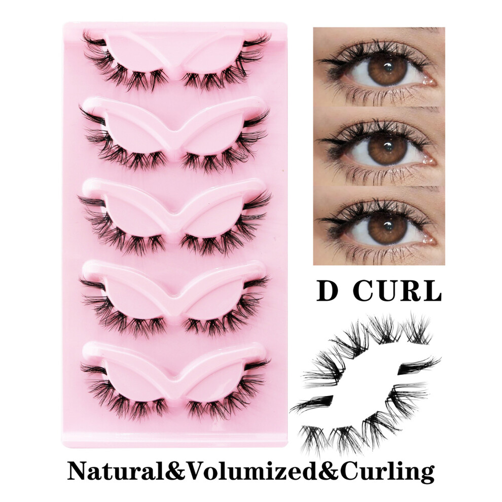 Phui-Pet-Supplies 5D Cluster Lashes, 5 Pairs Natural Look
