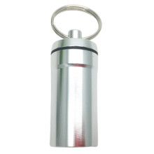 (Silver) Waterproof Aluminum Earplug Holder for Pills & Herbs