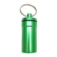 (Green) Waterproof Aluminum Earplug Holder for Pills & Herbs