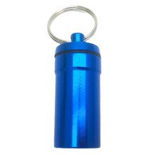 (Blue) Waterproof Aluminum Earplug Holder for Pills & Herbs