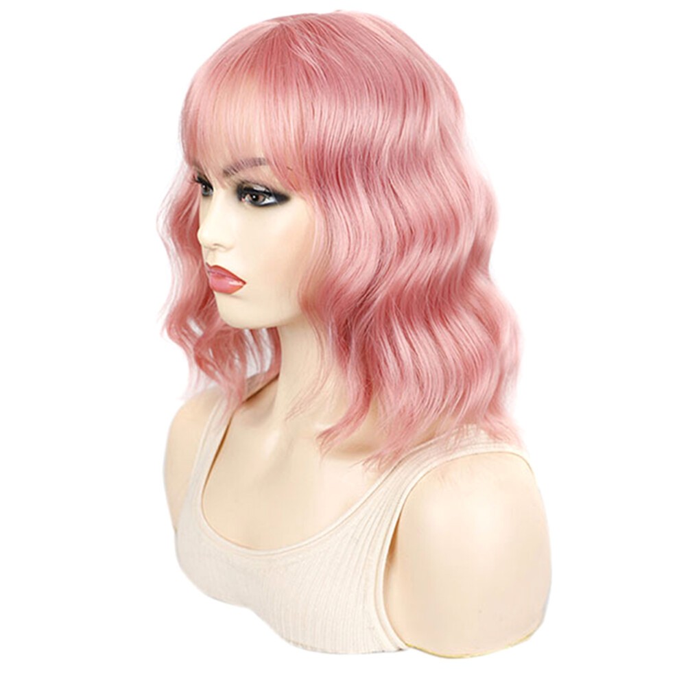 Dachuang Beauty (D) Pink Short Curly Wig For Girls - Realistic & Lightweight