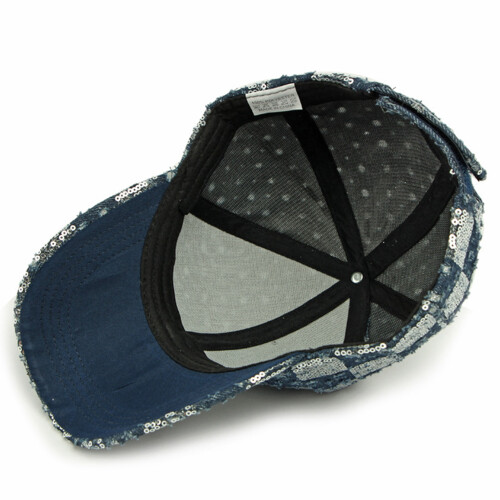 (Dark Blue) Sequin Baseball Caps for Summer Outdoor
