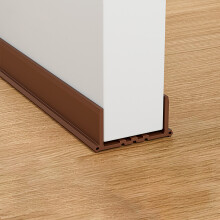 (Brown, Stick Free Type) Non-Stick Door Seal & Draft Stopper for Garage Doors