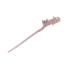 (1 Pink 17cm) Épingle à Cheveux Chat Vintage Acétate Léger
