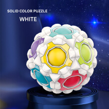 (Real color puzzle white) Magic Rainbow Ball - Brain Teaser Toy for Kids
