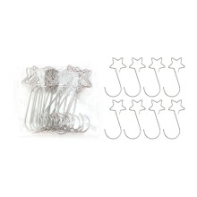 (Silver pentagram) 50Pcs Gold Star Hooks for Christmas Tree Decor
