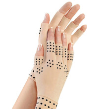 (Khaki) Magnetic Fingerless Gloves for Arthritis Relief