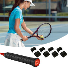 (4 packs of black) PU Leather Badminton Grip - Anti-Slip & Absorbent