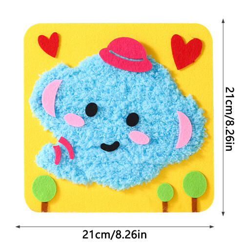 (Elephant) Kids Punch Needle Kit - DIY Embroidery for Beginners