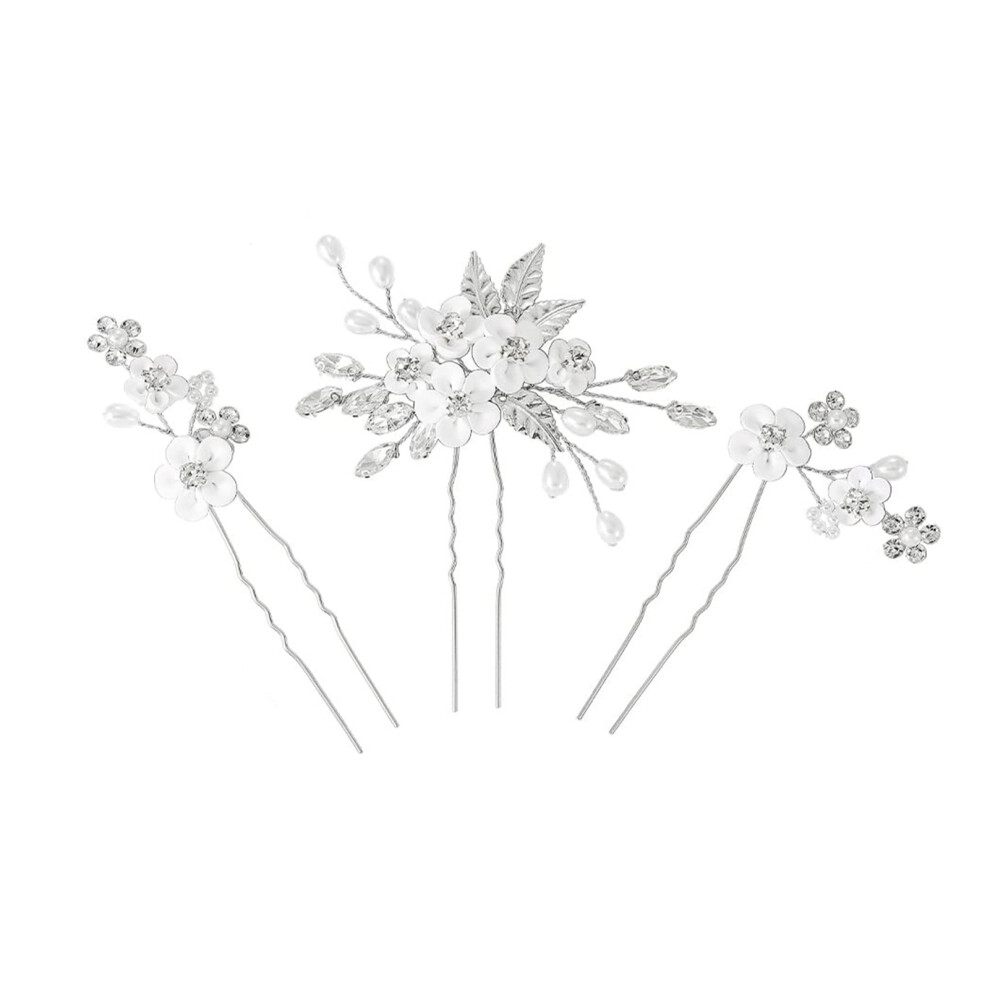 Reach-Tools 3Pcs Pearl U-Shape Hairpins For Women & Salon