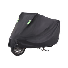 (Pure Black, L) Waterproof Motorcycle Cover, UV Protection