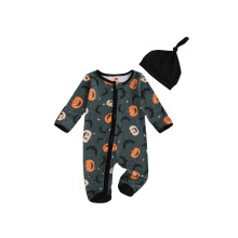 (12-18 Months, Black) Salopetă Halloween pentru și pălărie.