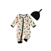 (3-6 Months, Ivory) Salopetă Halloween pentru și pălărie.