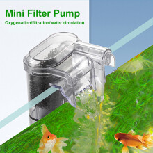 Fish Tank Suspended Filter Mini Filter Adjustable Water Flow Hang Up Filter Water Pump Quiet for Freshwater Saltwater Tank