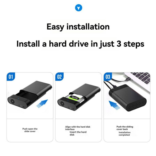 Caixa SSD de 3,5 Polegadas USBC3.1 Gabinete para Disco Rígido  para Leitor Tipo C 3.1 Adaptador de 5 Gbps e 28 TB Caixa SSD RGB para PC Plugue UE 1