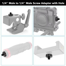 Adapter Statywowy 1/4 Cala Męski na 1/4 Cala Męski, do Różnych Kamer i Akcesoriów do Kamer Sportowych, 2 Szt.