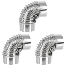 3Pièces Échappement Poêle Acier Inox Polyvalent Argent