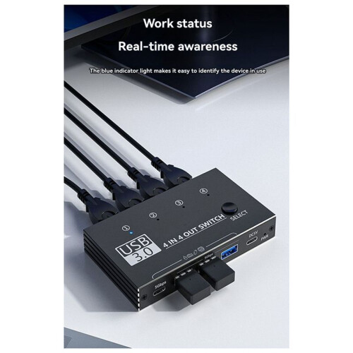 USB 3.0  5Gbps 2 Input 4 Output USB C  for Devices Share Printer Scanner Mouse Keyboard 2