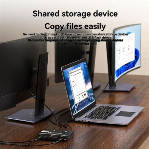 USB 3.0  5Gbps 2 Input 4 Output USB C  for Devices Share Printer Scanner Mouse Keyboard