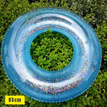 (85cm) Transparent Inflatable Swim Ring Glittering Raft Round Swim Tube Suitable for Both Kids and Adults