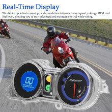 LCD Motorrad-Tachometer 199 km/h 10.000 U/min 12V mit 7-Farben-Hintergrundbeleuchtung