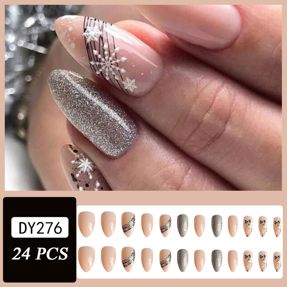 Zhouq-Outdoors (Standard) Shiny Snowflake Fake Nails For Women & Girls